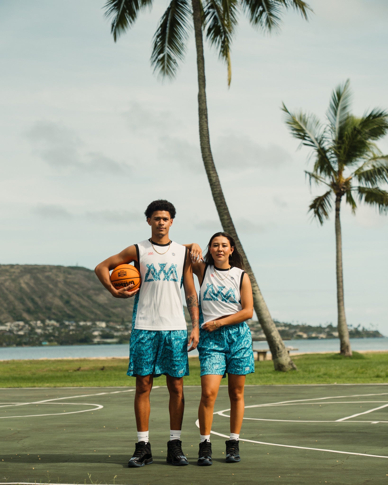 WAVY CAMO MESH SHORTS - Kai Blue
