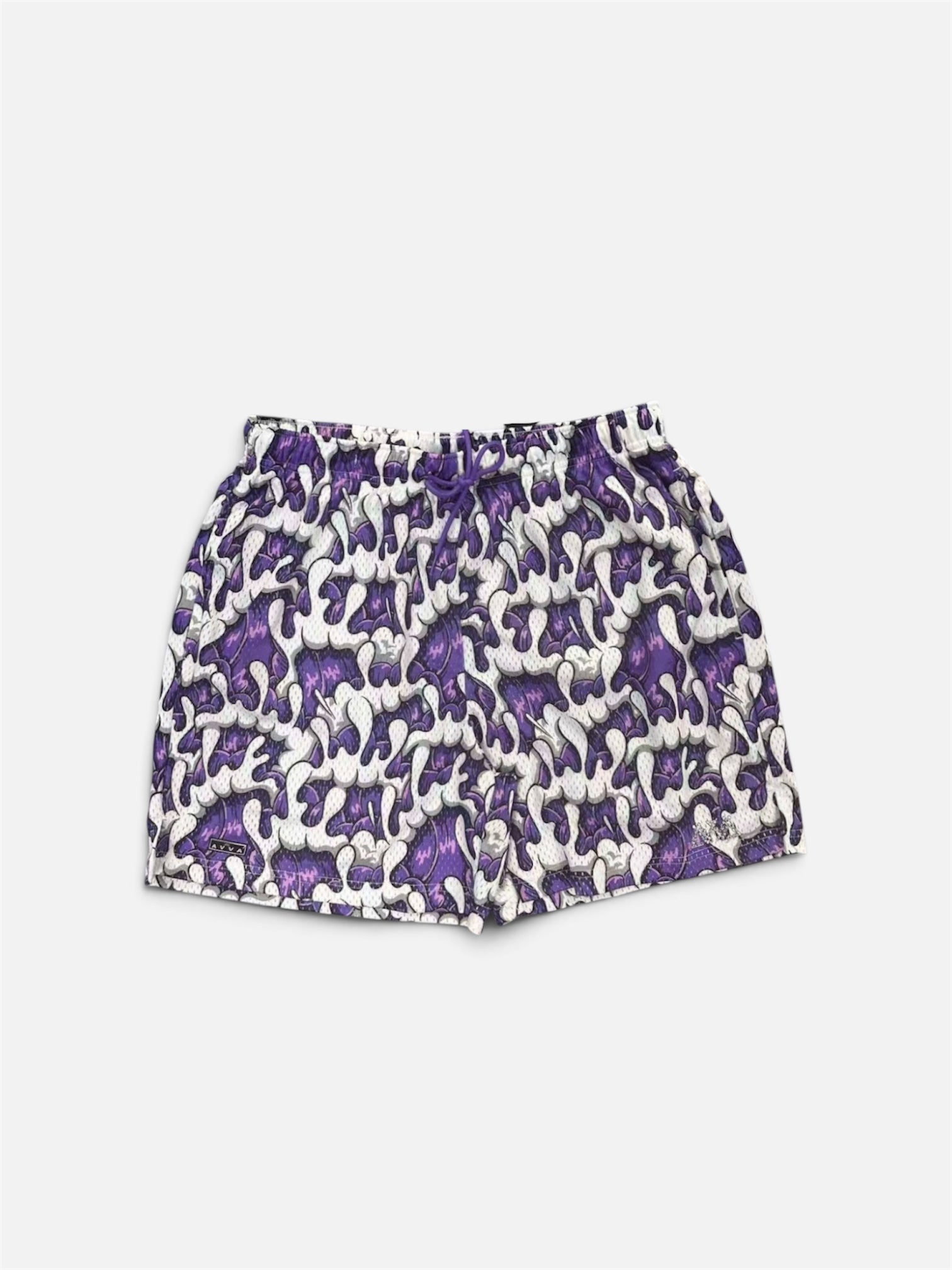WAVY CAMO MESH SHORTS - Orchid